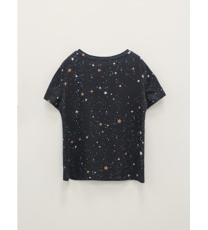 Sun & Moon Print Crew Neck T-Shirt, Casual Short Sleeve T-Shirt For Spring & Summer, Women's Clothing