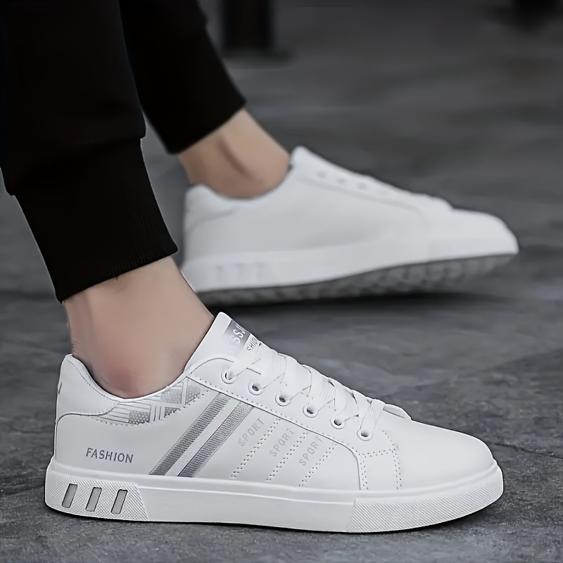 Mens Solid Classic Skateboard Shoes Lace Up Low Top For Outdoor Jogging Campus All Seasons Men s Shoes Temu details 7