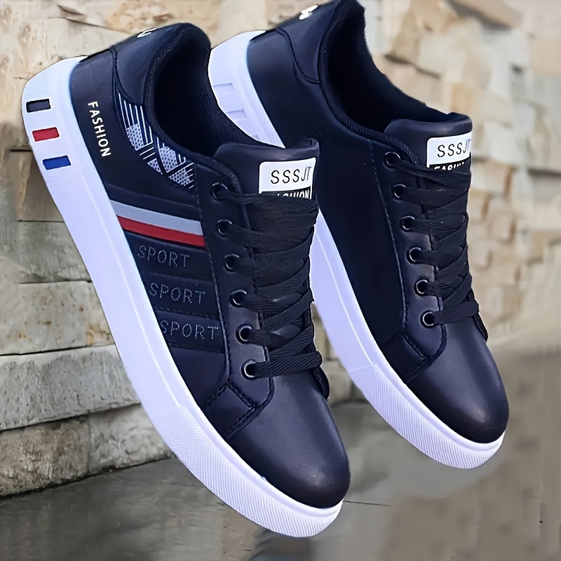 Mens Solid Classic Skateboard Shoes Lace Up Low Top For Outdoor Jogging Campus All Seasons Men s Shoes Temu details 8