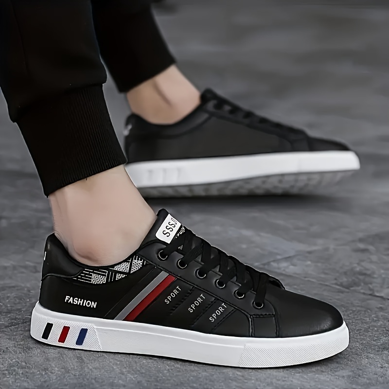 Mens Solid Classic Skateboard Shoes Lace Up Low Top For Outdoor Jogging Campus All Seasons Men s Shoes Temu details 9